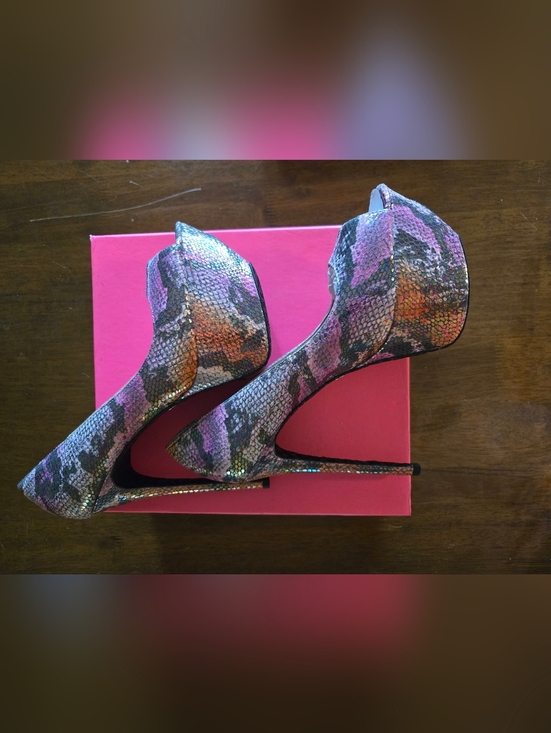 Betsey Johnson Shoes - Betsey Johnson Bridgitt Metallic Multi-Color Snakeskin Platform Pumps